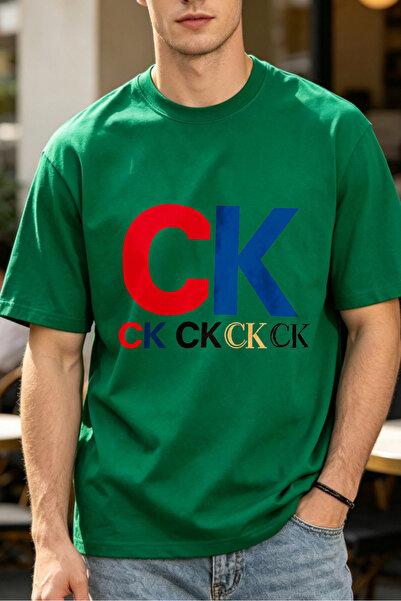Fleck Casual Style T Shirts For Men Colorful CK Logo Print Mens Printed T Shirts