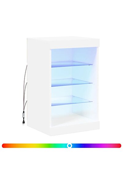 vidaxl Servantă cu lumini LED, alb, 41x37x67 cm