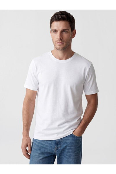 LC Waikiki White Regular Fit Cotton Basic Men's T-Shirt 3-Pack