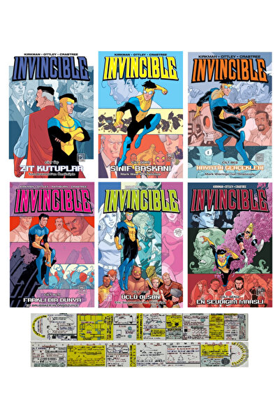 Destek Yayınları Invincible 3-4-5-6-7-8. Ciltler Çizgi Roman Seti + Özel Cetvel