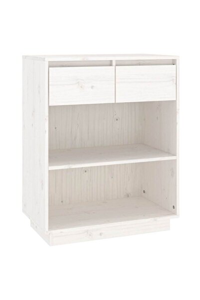 vidaxl Dulap consolă, alb, 60x34x75 cm, lemn masiv de pin