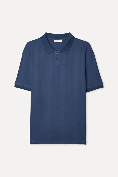 Mudo Men's Indigo Comfort Fit Polo Collar T-Shirt