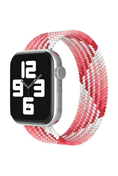 OEM Λουράκι Apple Watch 42 44 45 49mm Πλεκτό Solo Loop Xs Κόκκινο Φράουλα
