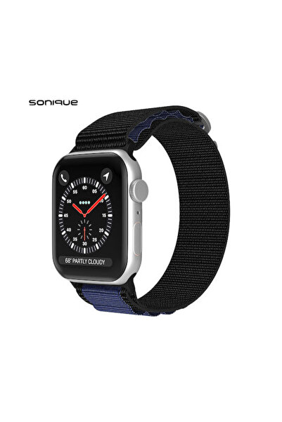 Other Λουράκι Sonique Υφασμάτινο Μαύρο / Σκούρο Μπλε (Apple Watch 38/40/41/42mm)