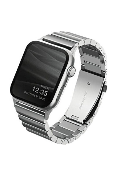 uniq Strova Λουράκι από Ανοξείδωτο Ατσάλι Ασημί (για Apple Watch 42/44/45mm)