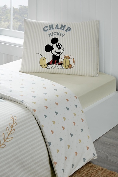 Özdilek Mickey Mouse Championship Tek Kişilik Disney Lisanslı Lastikli Çocuk Nevresim Takımı