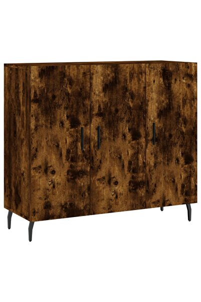 vidaxl Dulap, stejar fumuriu, 90x34x80 cm, lemn compozit