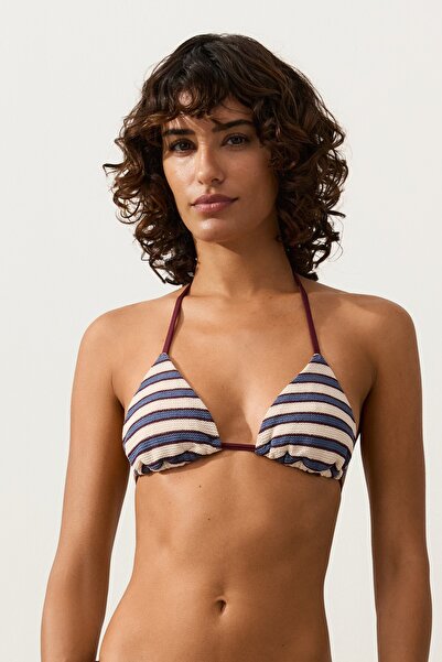 Oysho Çizgili tığ işi üçgen bikini