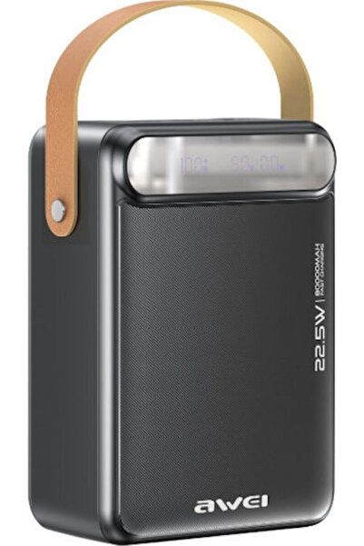 AWEI Power Bank 80000mAh 22.5W με 3 θύρες εξόδου USB-A και 2 θύρες εξόδου USB...