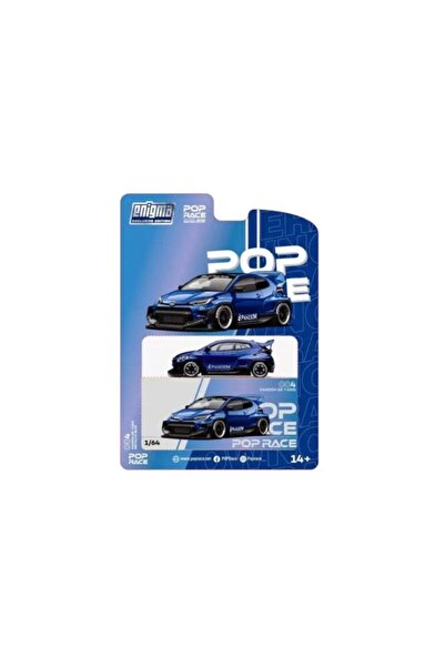 Toyota Pandem Gr Yaris Albastru Metalic, model auto la scară 1:64 de la Pop Race