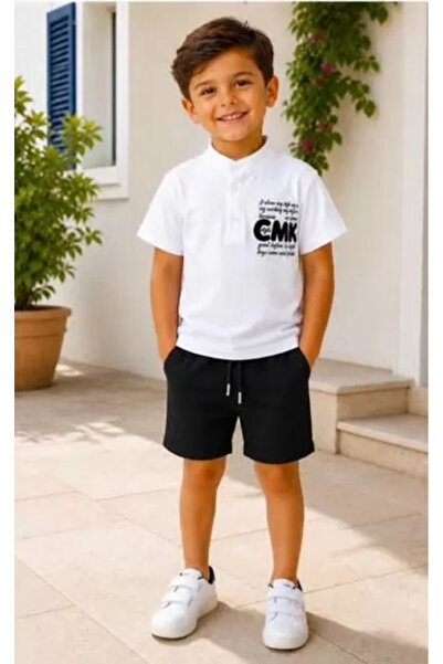 Generic Brand 2/10 Years Old Linen T-Shirt Denim Shorts Kids Set