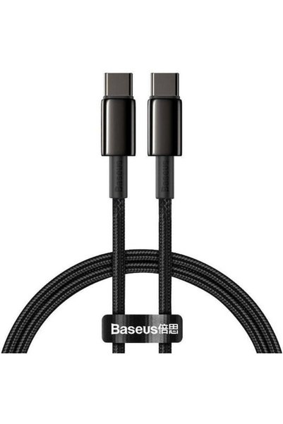 Baseus Καλώδιο USB 2.0 Tungsten USB-C Αρσενικό σε USB-C 100W PD Μαύρο 1μ CATW...