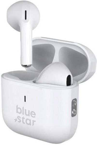 Blue Star Nova Fi5 Ακουστικά Bluetooth Handsfree με Θήκη Φόρτισης Λευκά