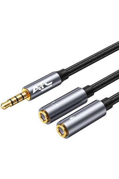 ATC Μετατροπέας 3.5mm αρσενικό σε 3.5mm 2x θηλυκό Γκρι 1 τεμάχιο 02.008.0121
