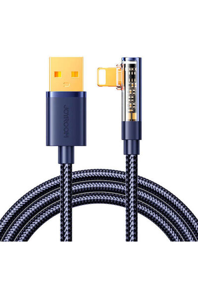 Joyroom S-UL012A6 Γωνία (90 ° Πλεκτό καλώδιο USB-A σε Lightning, μπλε, 1.2μ