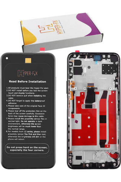 Hyper Οθόνη με μηχανισμό αφής και πλαίσιο για Huawei P40 Lite 5G (Μαύρο)