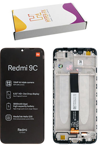 Xiaomi Οθόνη με μηχανισμό αφής και πλαίσιο για REDMI 9A, 9C, 9AT (Μαύρο) Κωδι...