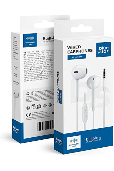Blue Star Pa-e65 Ενδοωτικά Ακουστικά Handsfree με Βύσμα 3.5mm Λευκά