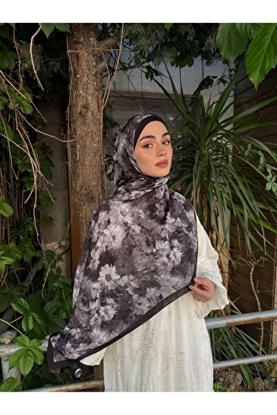 ARZU SEMA Elya Desen Gray Bamboo Crush Shawl 75X185 cm