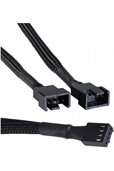 POWERTECH Καλώδιο PWM 4 ακίδων - 2x PWM 4 ακίδων 0,15μ Μαύρο (CAB-W048)