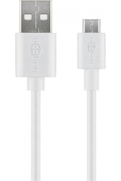goobay Καλώδιο USB 2.0 σε micro USB, κανονικό, 1μ, Λευκό (77527)