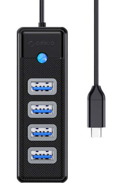 Orico Διανομέας USB 4 Θυρών USB 3.0 με σύνδεση USB-C Κωδικός: PW4U-C3-015-BK-EP