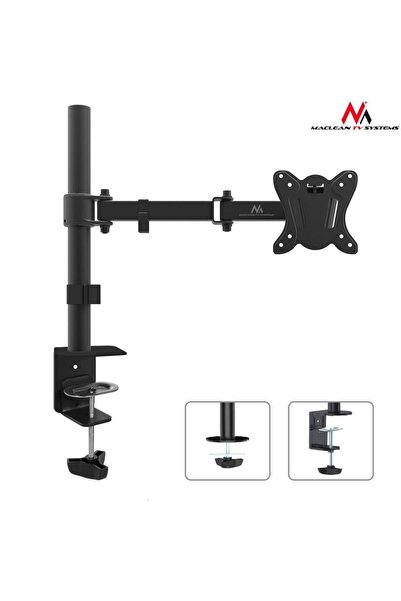 Maclean Suport de birou pentru monitor cu braț reglabil 13-27 inch, negru