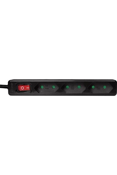 LogiLink LPS230B Πολύπριζο, 3 υποδοχές Euro, 7.5A, 1700W, Προστασία από παιδι...