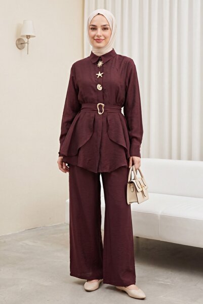 Modamorfo Lined Cupra Suit with Elastic Waistband, Belt, Pockets and Trousers...