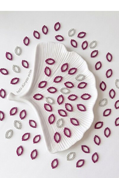 hobi dünyası evim 20 Adet Güpür Takı Kumaş Süsleme Pulu Plastik Payet Pul Bon...