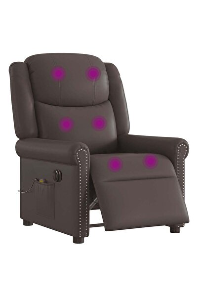 vidaxl Scaun electric pentru masaj pentru relaxare maro strălucitoare
