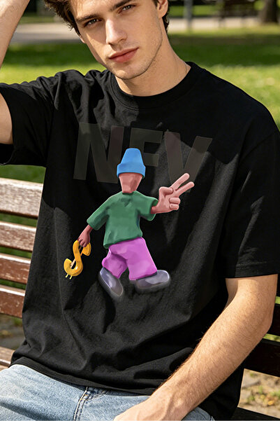 Fleck Cartoon Character T Shirts For Men Peace Sign And Money Hook Personaliz...