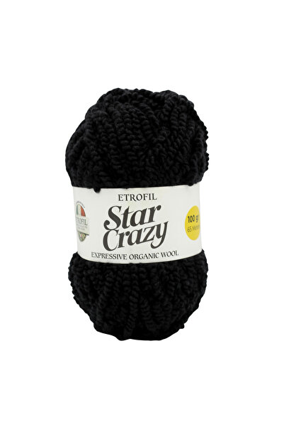 Etrofil Star Crazy pređa za pletenje crna 30% organska merino vuna 65% akril ...