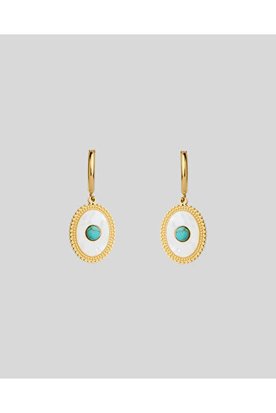 THE GEM STORIES JEWELRY Σκουλαρίκια Λευκή Λιμνοθάλασσα