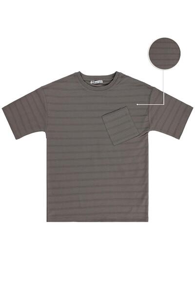 Civil Boys Tricou de bază cu buzunar frontal pentru copii de 10-13 ani - Maro