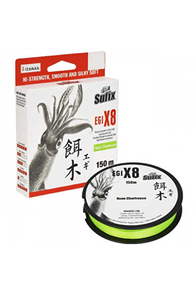 SUFIX Egi X8 Fishing Line Neon Chartreuse-0.08Mm - 150m - 4.1kg