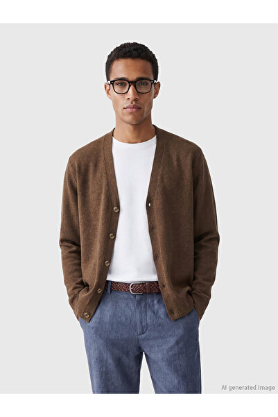 LC Waikiki Nevavm Standard Fit V-Neck Men's Knitwear Cardigan with a Difference