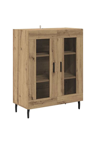 vidaxl Bufet Stejar Artizanal 69,5 x 34 x 90 cm Lemn compozit