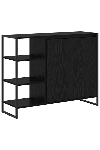 vidaxl Dulap lateral Stejar Negru 96.5 x 30 x 75 cm Lemn compozit