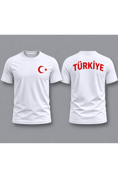 herkesemoda Βασικό T-Shirt με λεπτομέρεια εκτύπωσης Moon Star