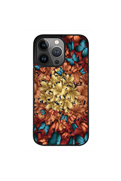Other Apple iPhone 12 Pro Blue butterflies Black Glossy Θήκη