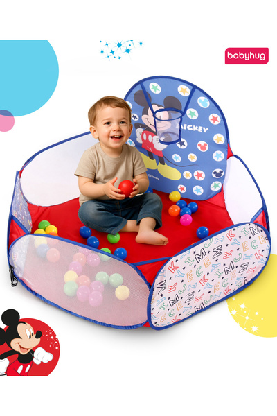 Babyhug Disney حوض كرات ميكي مع 50 كرة، حوض كرات للأطفال، للعب في الداخل والخ...