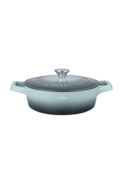SWISS Pot Haus-Zurich, aluminum, 28x7.5 cm, 3.9 L, black/green