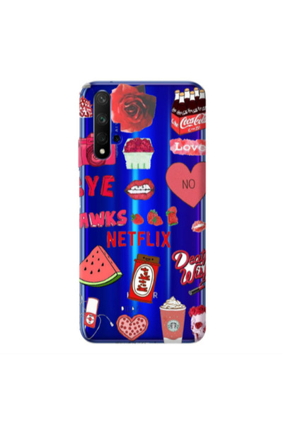 Other Huawei Nova 5 T pizza is my valentine Transparent Silicone TPU Θήκη
