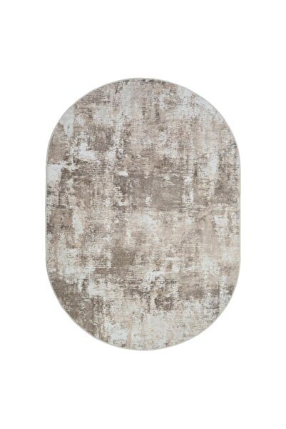 OEM Modern Oval Rug, 140 x 200 cm, Anti-slip, Brown, Polyester, Easy to Clean...