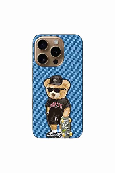 OEM Husa compatibila cu Apple iPhone 16 Pro Silicon Gel Tpu Model Bear Skate ...