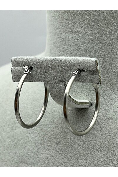 BİJU YILMAZ 26Vipk14 - Vip Silver Hoop Earrings