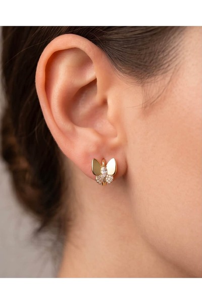 Portakal Esintisi Bellafly Minimal Butterfly Hoop Steel Xuping Earrings