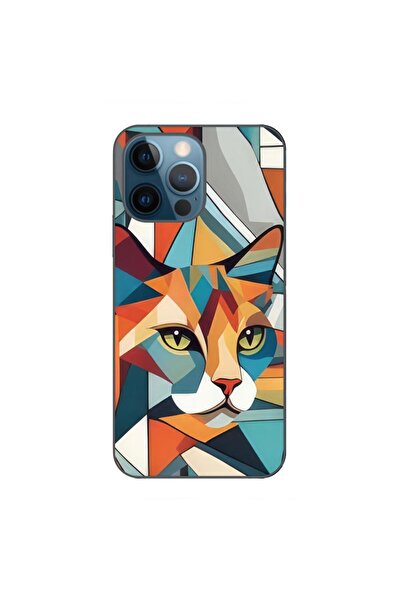 OEM Husa compatibila cu Apple iPhone 12 Pro Silicon Gel Tpu Model Cubic Cat Art