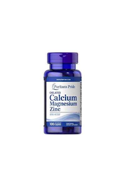 Puritans Pride CHELATED CALCIUM MAGNESIUM ZINC 100 CAPLETS